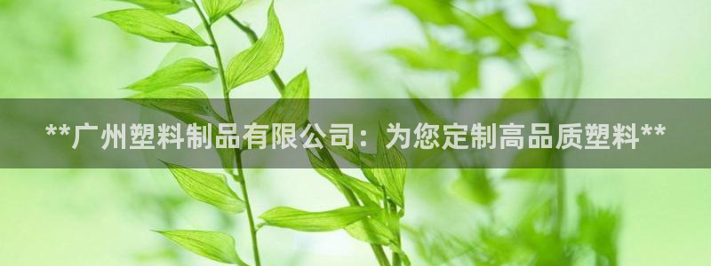 太阳集团游戏官网：**广州塑料制品有限公司：为您定制高品质塑