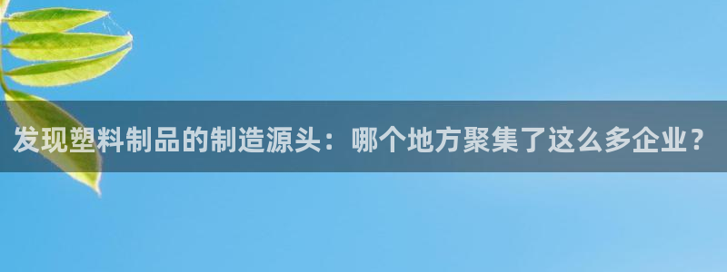 太阳集团的法人代表：发现塑料制品的制造源头：哪个地方聚集了这